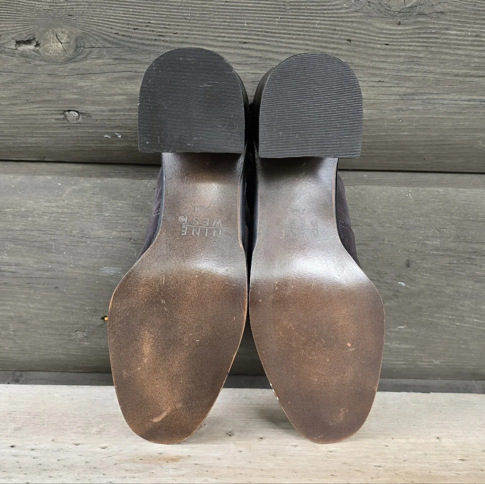 Nine West Tisha 90s Minimalist Revival Slingback Mule Block Heels 7.5M
